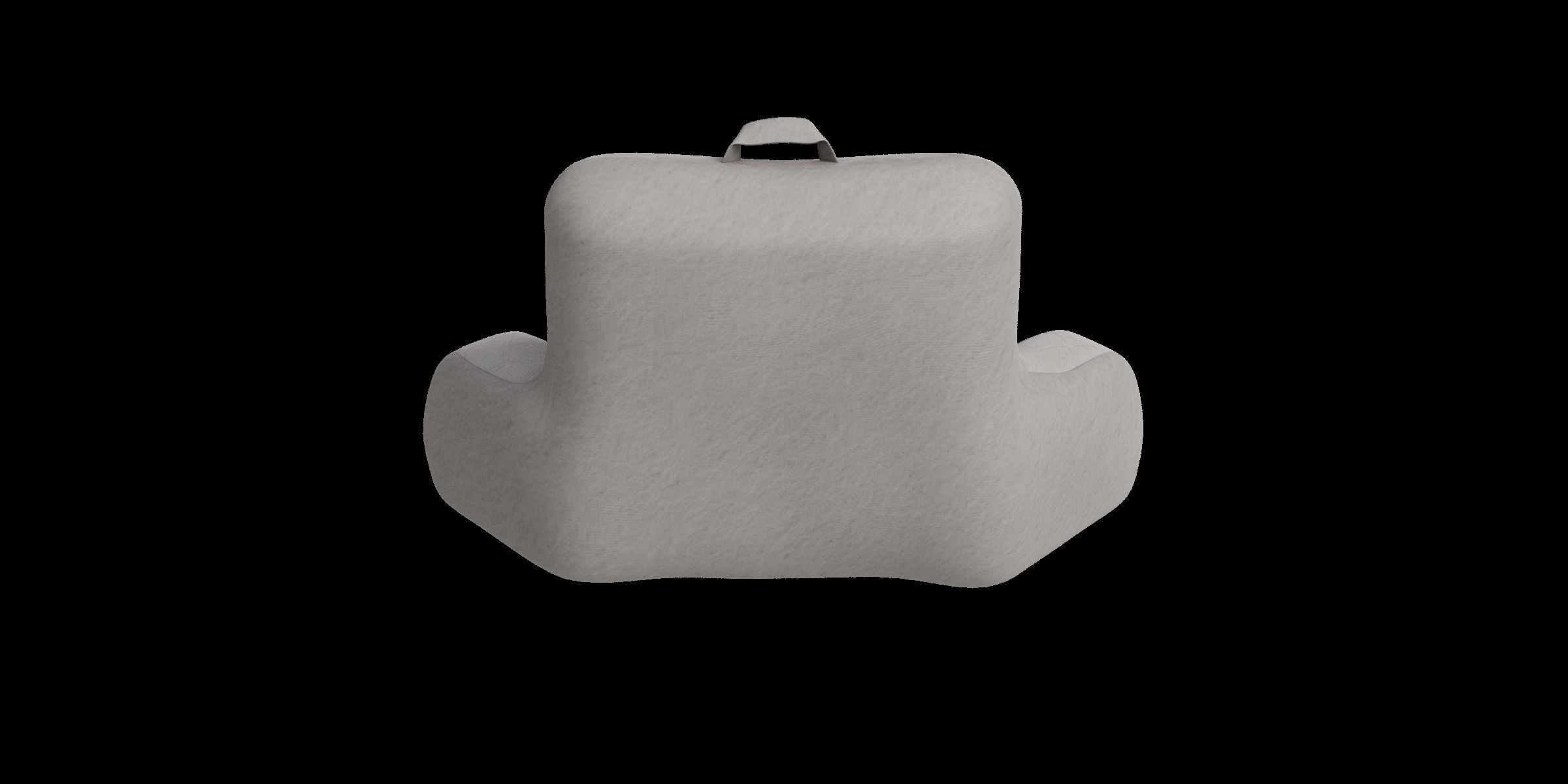 Gray Backrest Pillow Low-poly 3D model_10