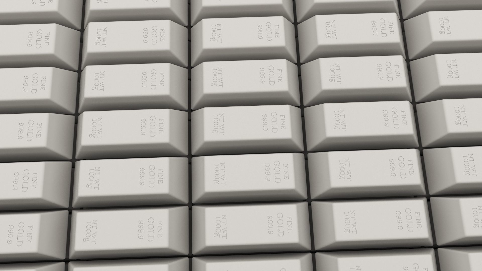 Gold bars bank vault 3D model_7