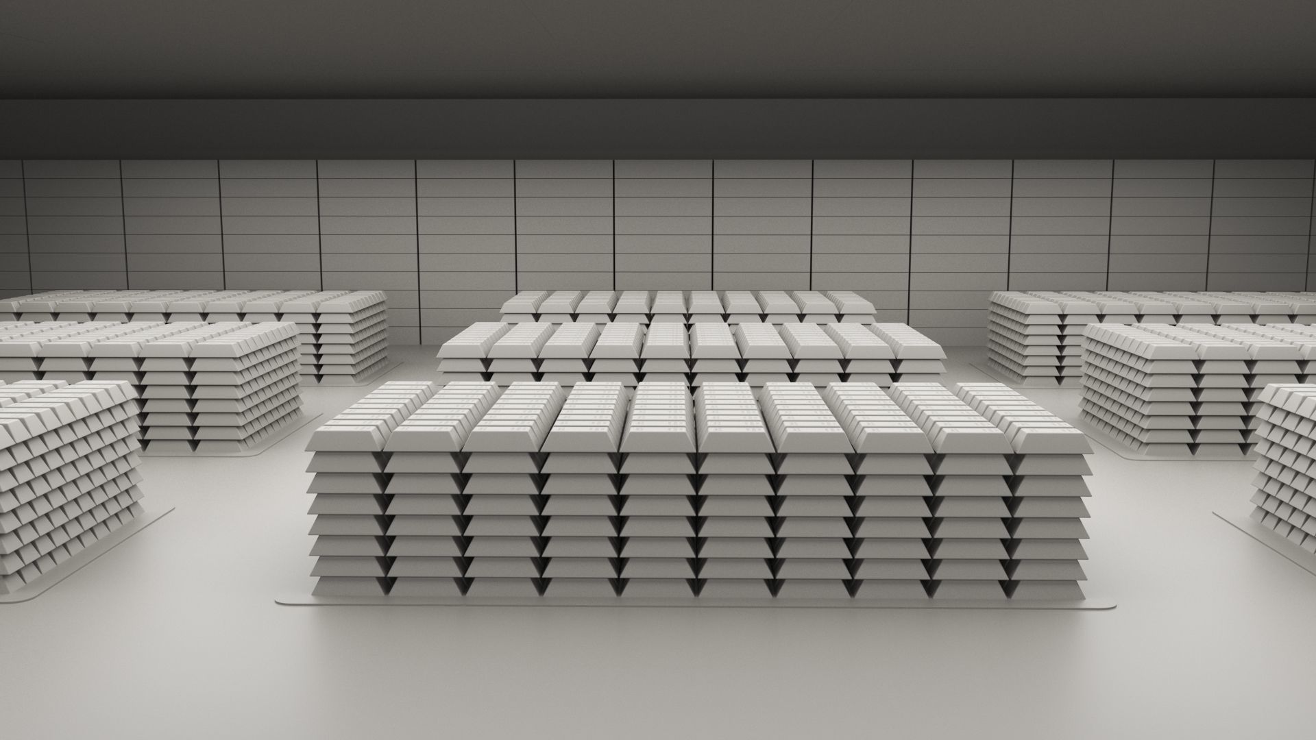 Gold bars bank vault 3D model_5