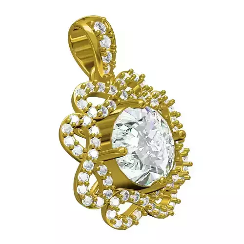 Beautiful Infinity Love Round Cut Diamond Pendant