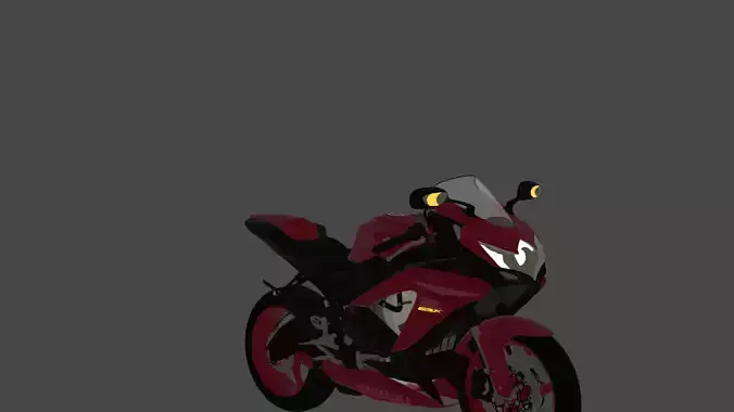 suzuki motorcycle Low-poly 3D model