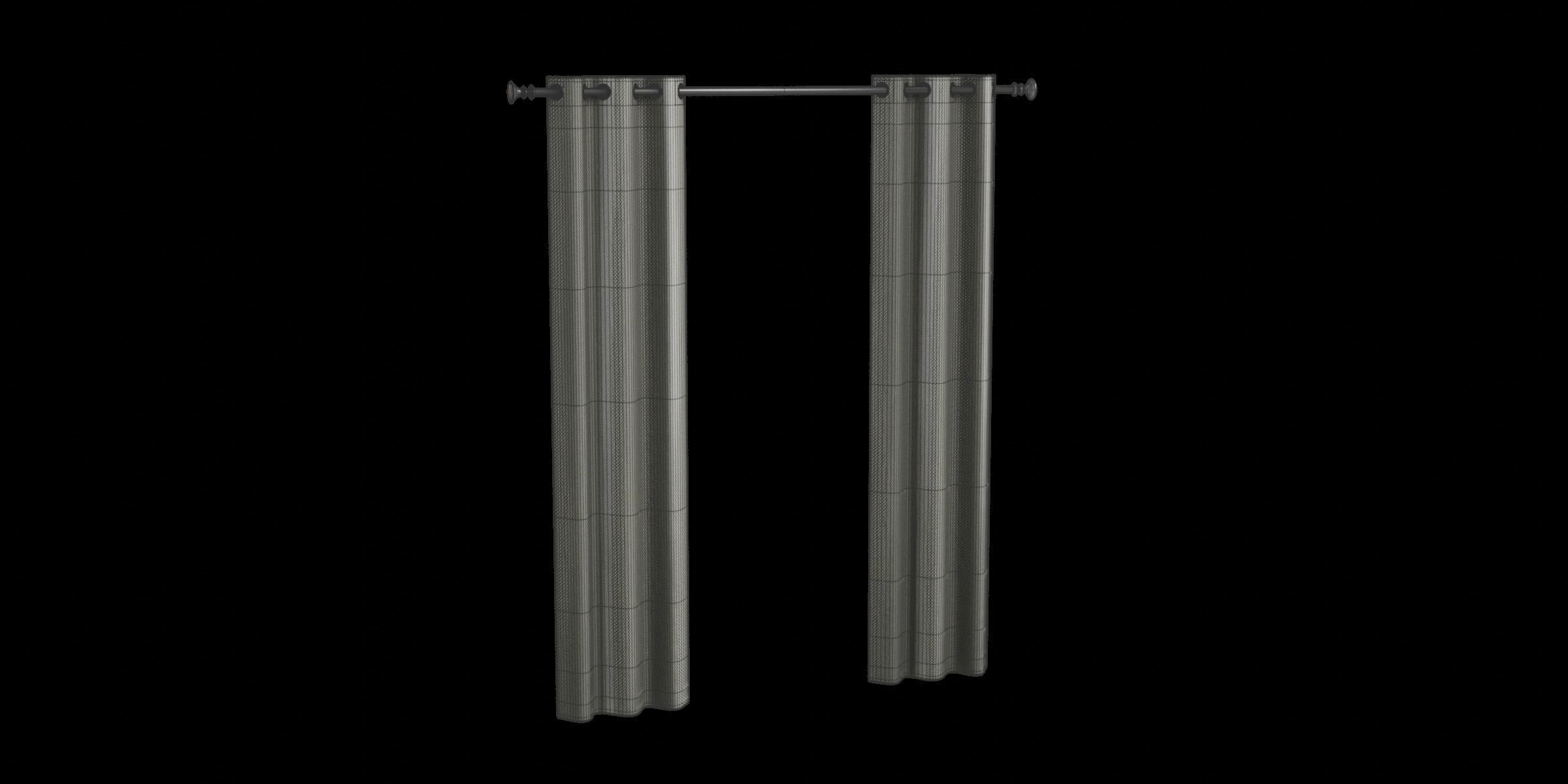 Slightly Glossy Polyeste Curtain Low-poly 3D model_3