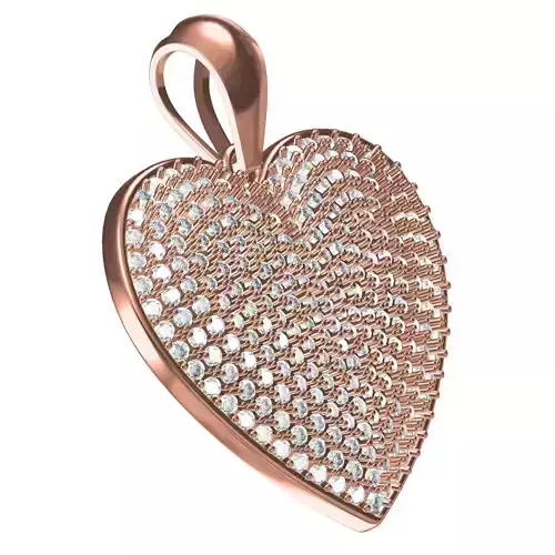 Unique Fully Diamond Plated Heart Pendant