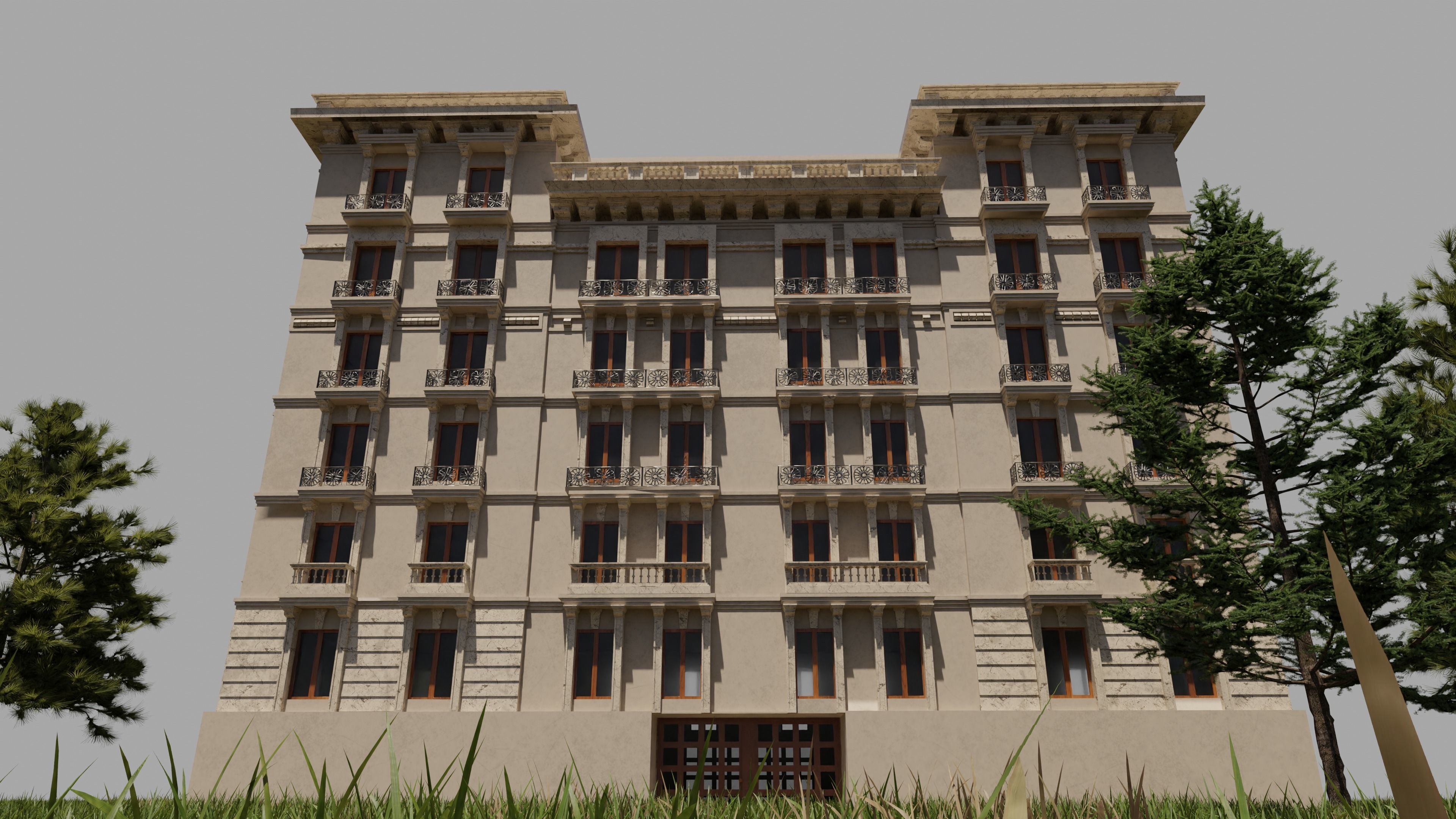 Classical Architecture Apartment 3D model_6