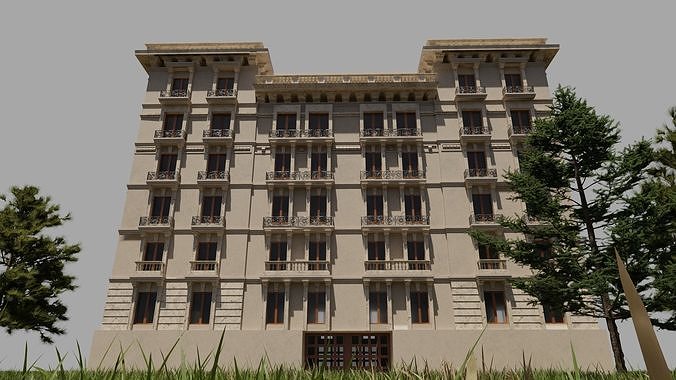 Classical Architecture Apartment 3D model 7