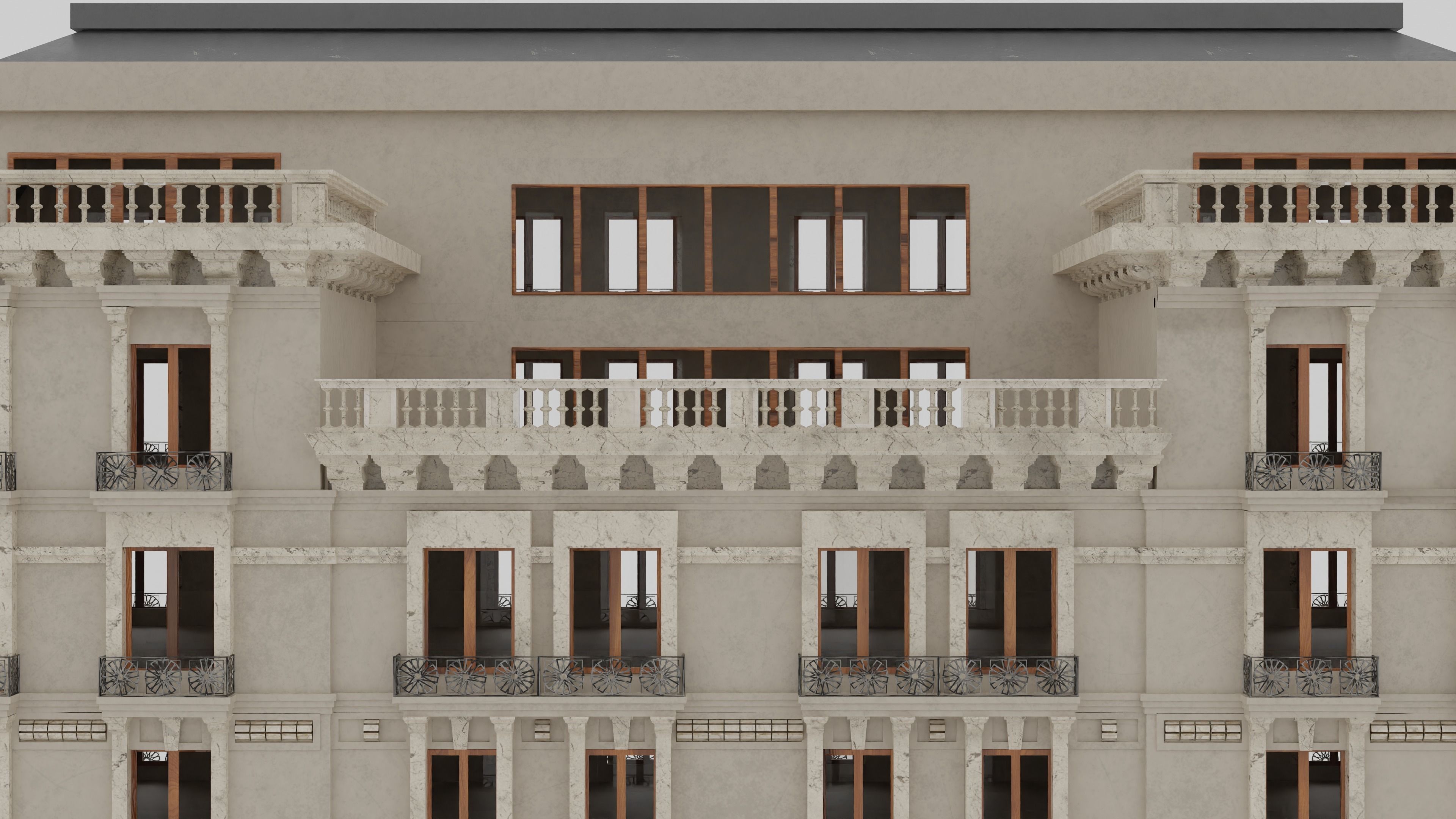 Classical Architecture Apartment 3D model_30