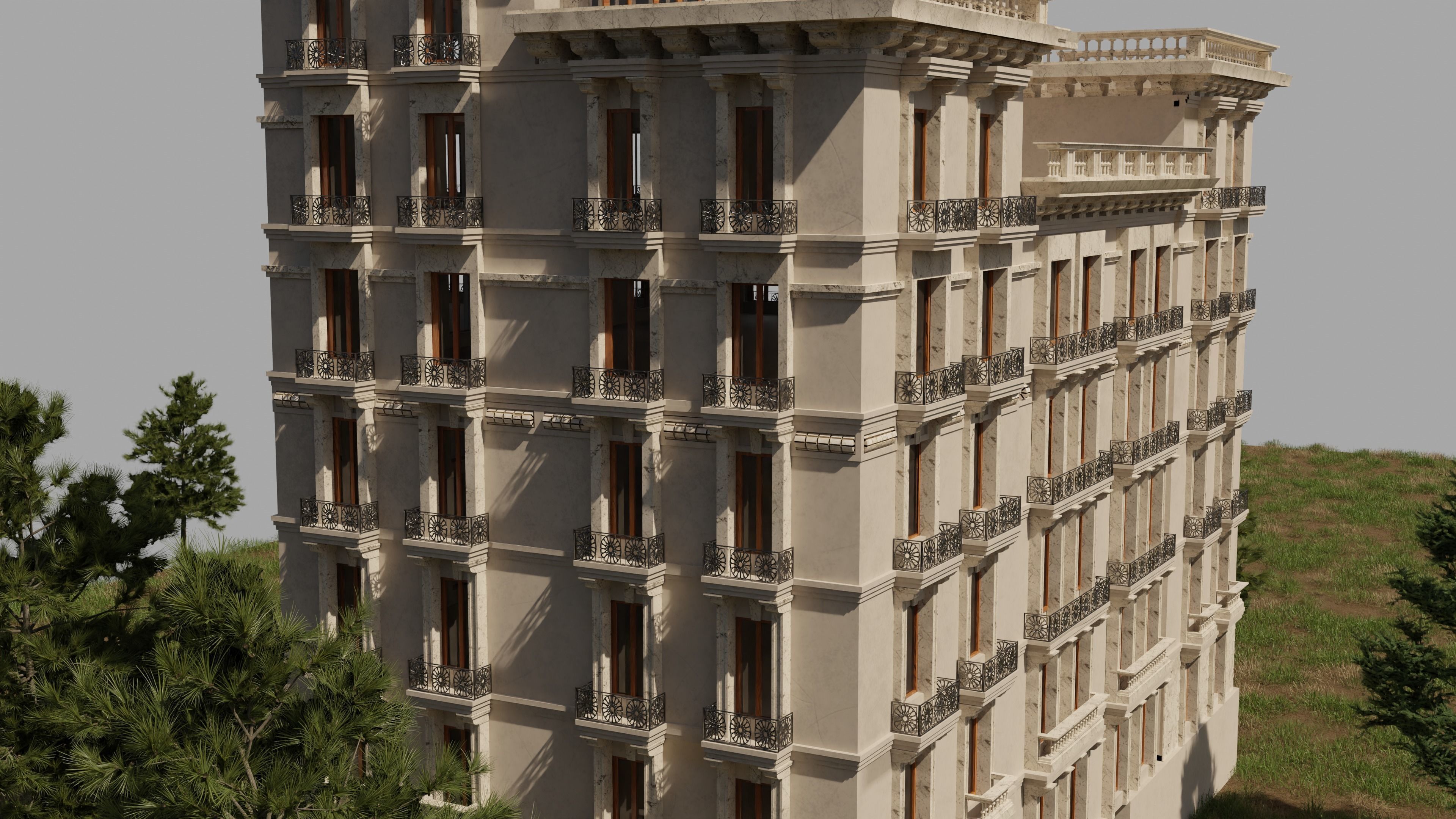 Classical Architecture Apartment 3D model_3