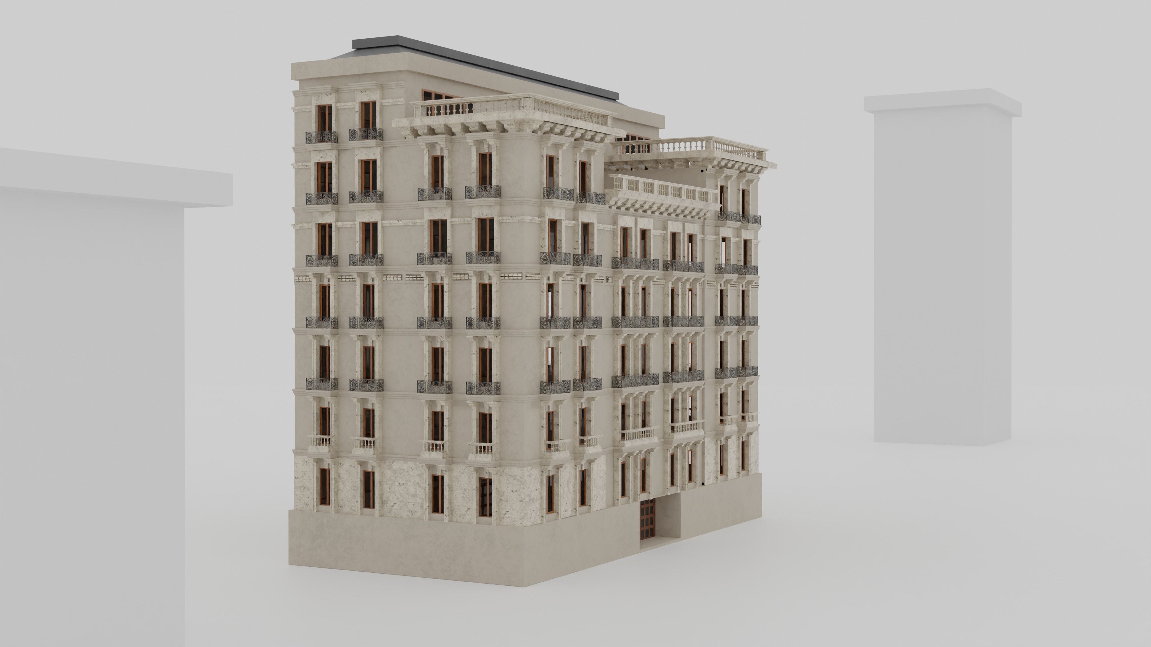 Classical Architecture Apartment 3D model_19
