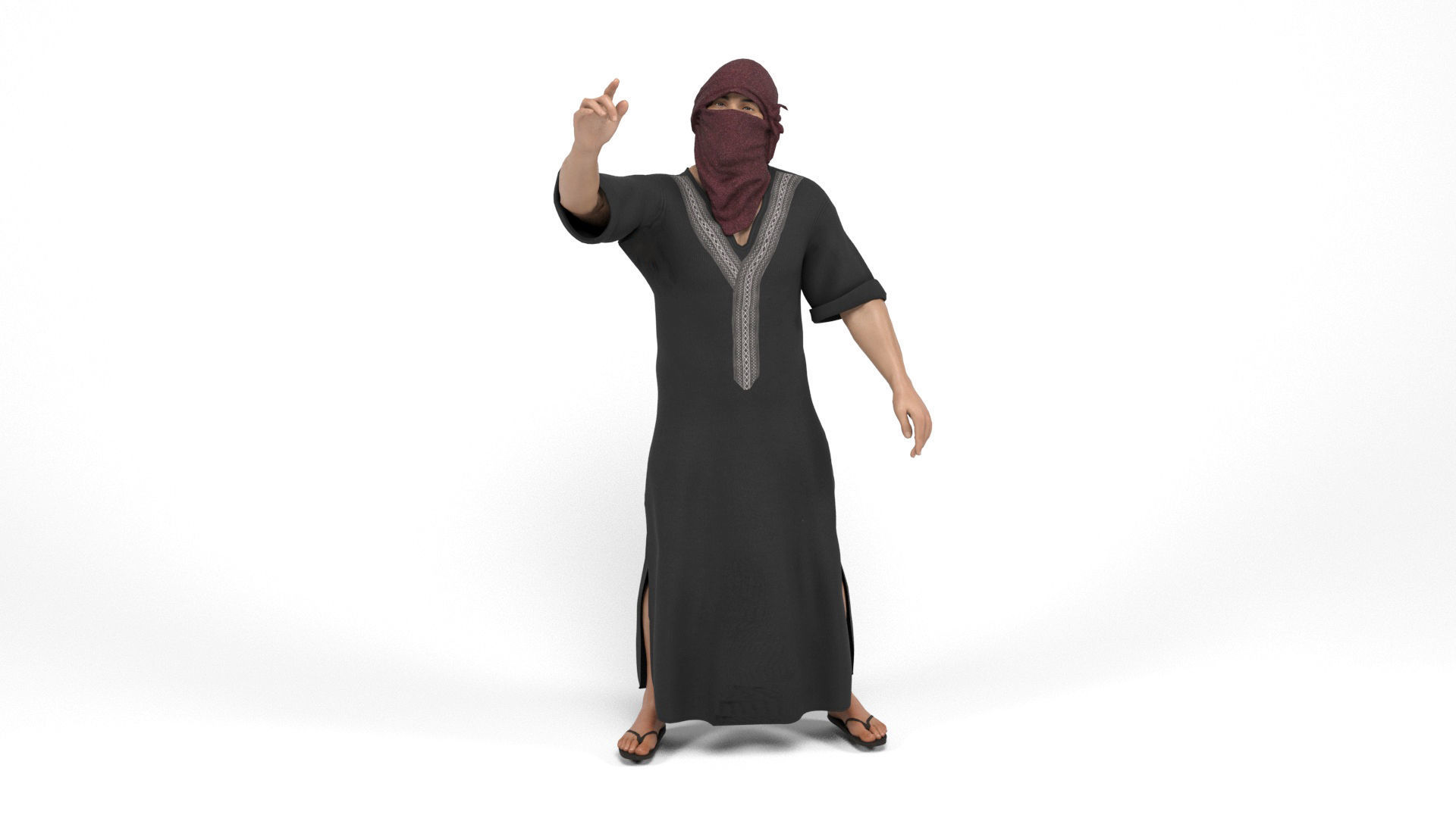 Arab man 2 Low-poly 3D model_7