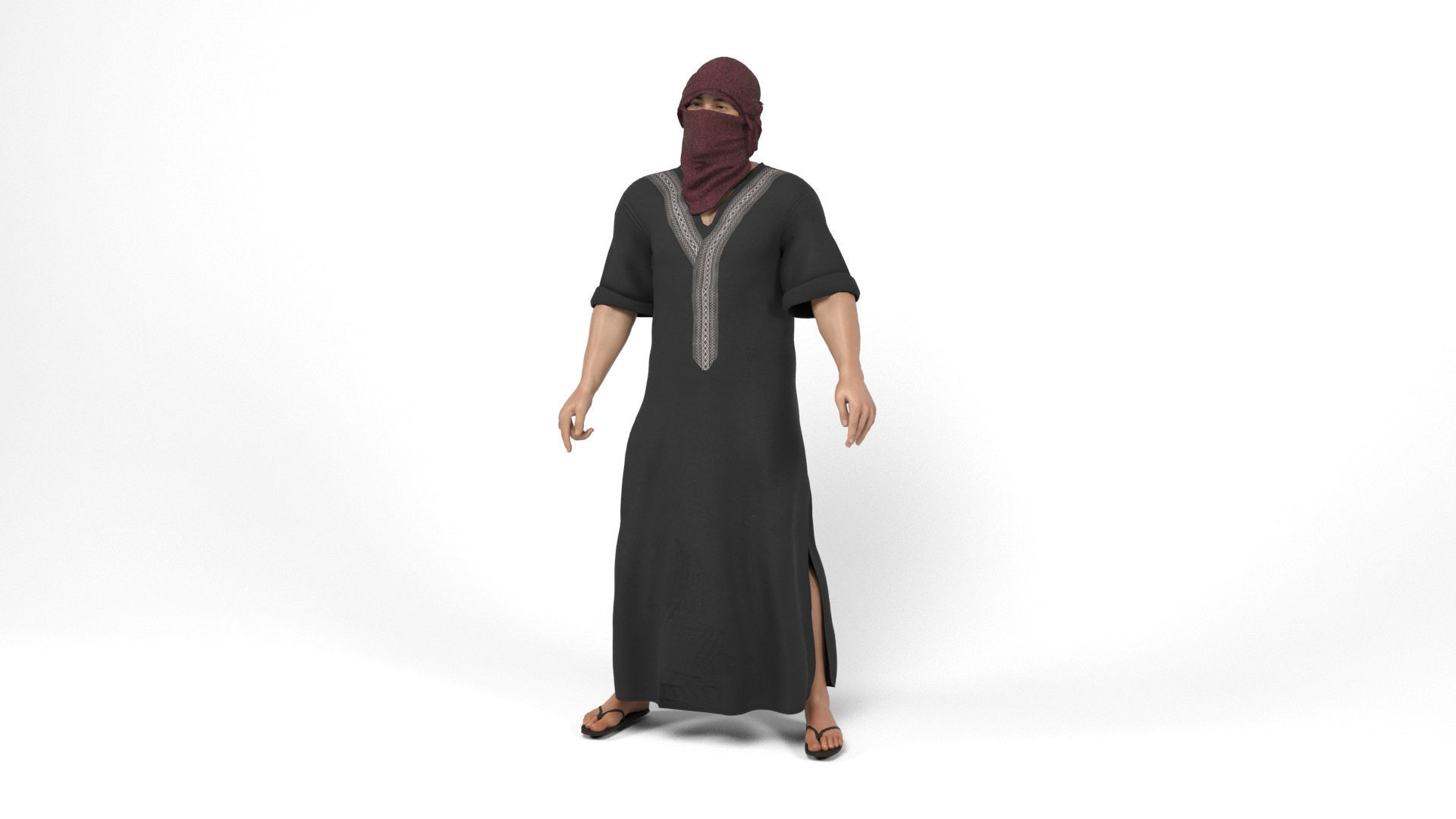 Arab man 2 Low-poly 3D model_8