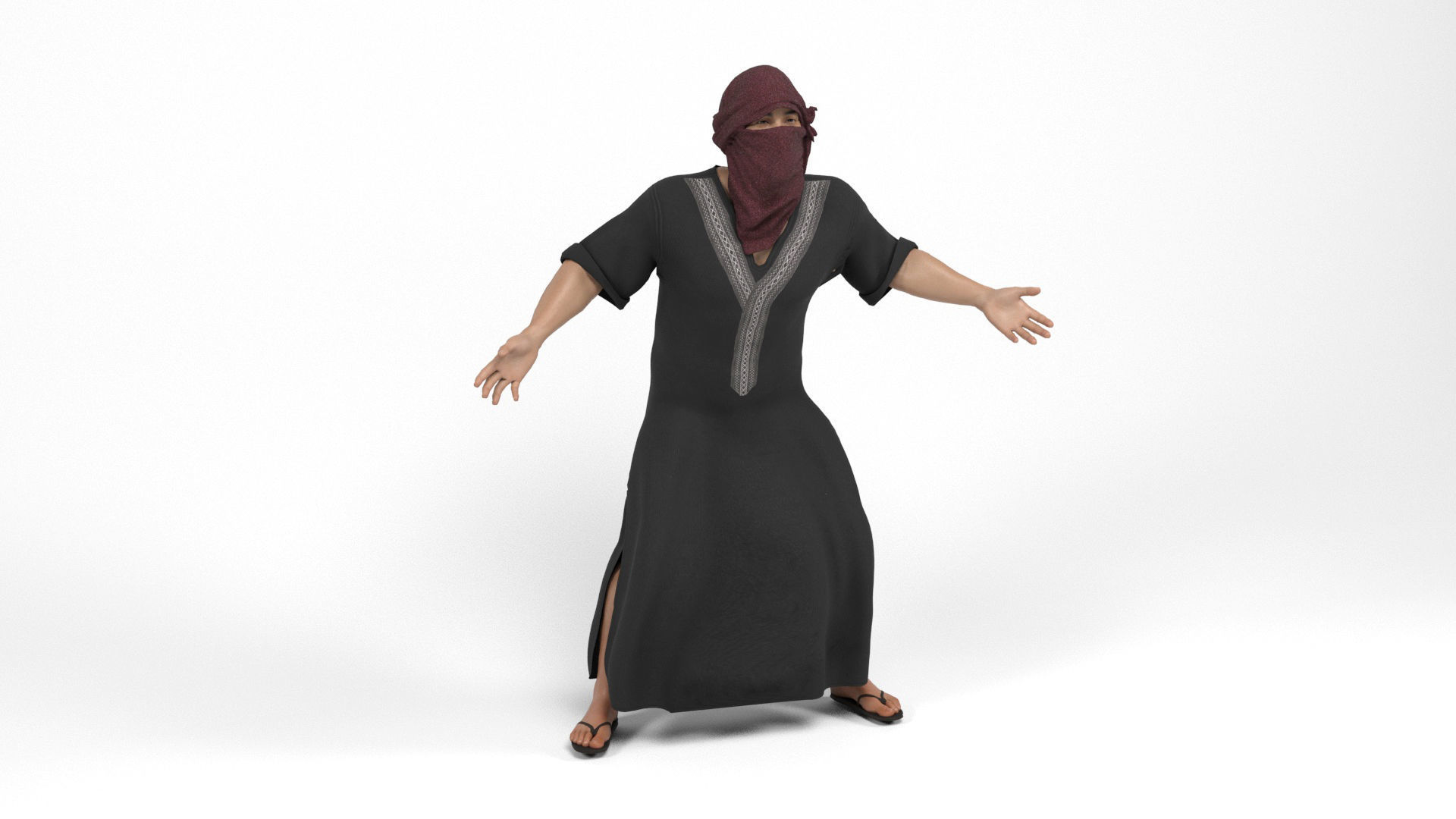 Arab man 2 Low-poly 3D model_10