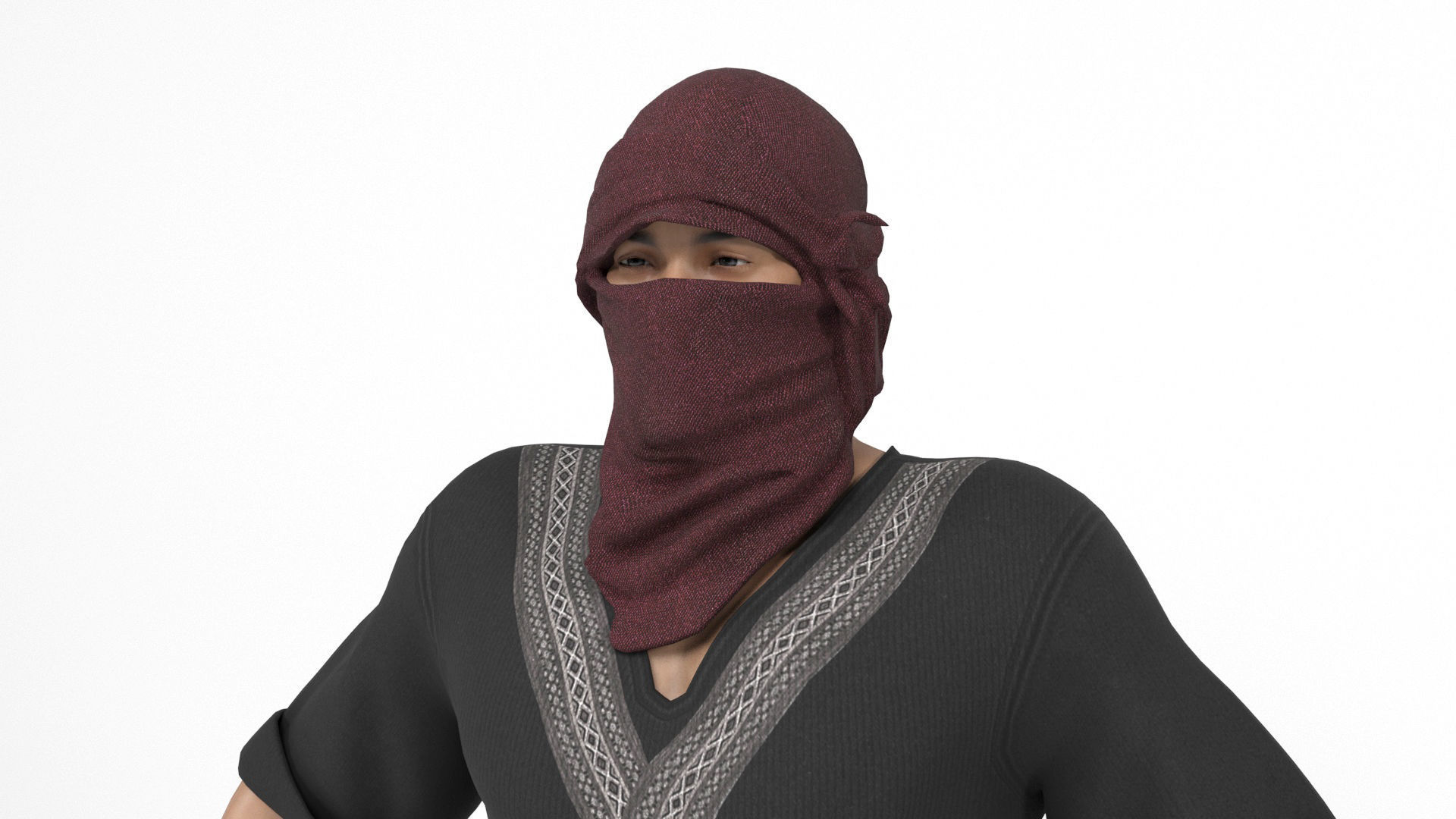Arab man 2 Low-poly 3D model_6