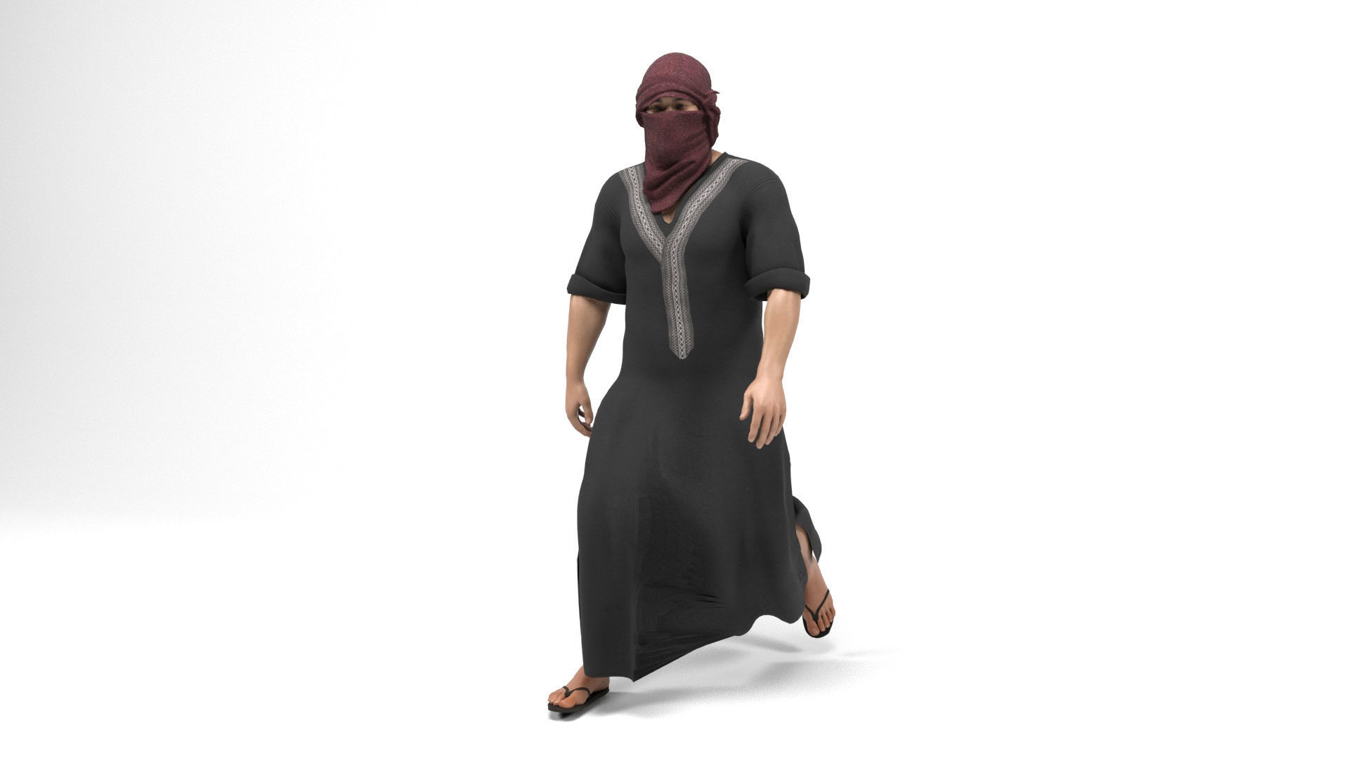 Arab man 2 Low-poly 3D model_9
