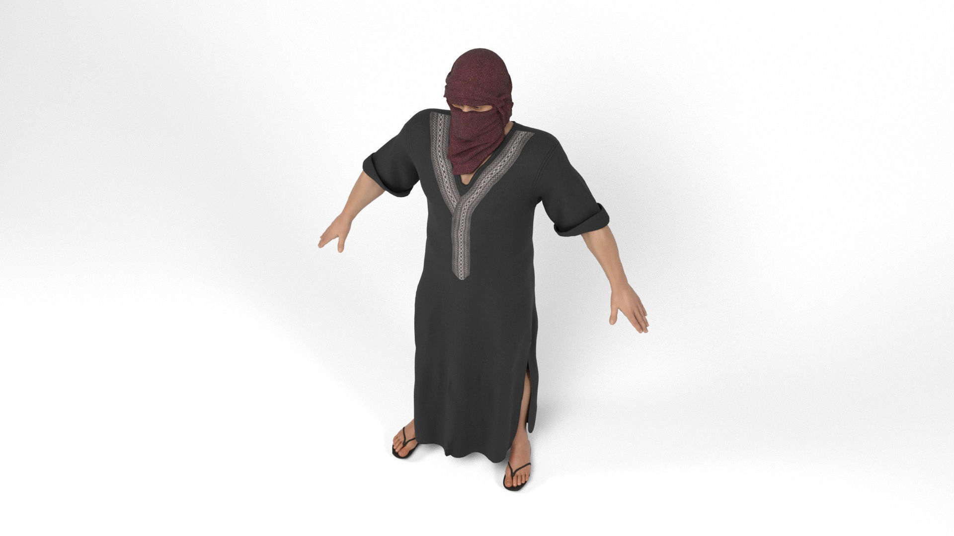 Arab man 2 Low-poly 3D model_5