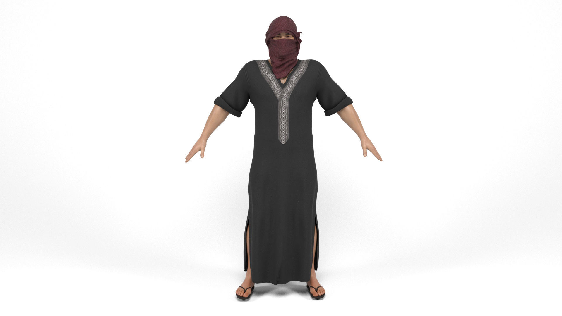 Arab man 2 Low-poly 3D model_2