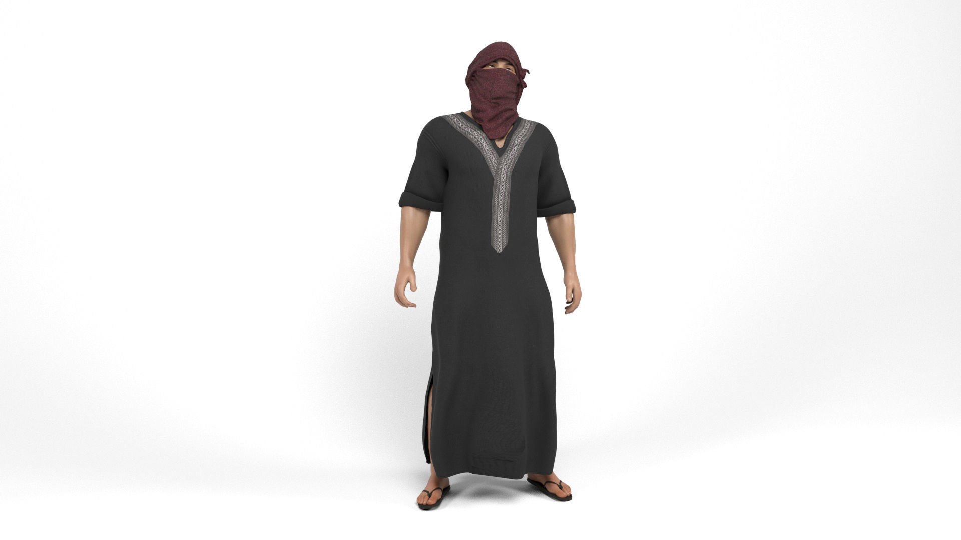 Arab man 2 Low-poly 3D model_11