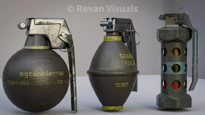 grenades  Low-poly 3D model_0