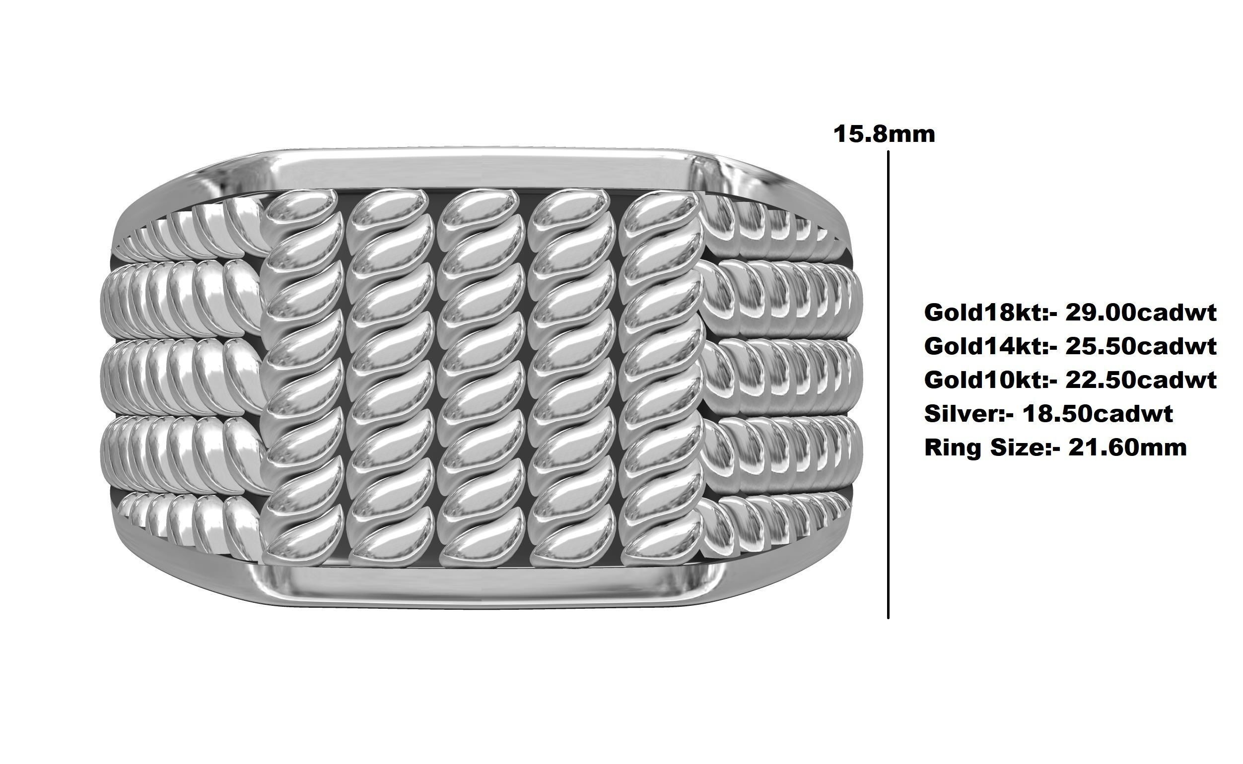 Twisted Wire Spinner Ring for Men 3D print model_12