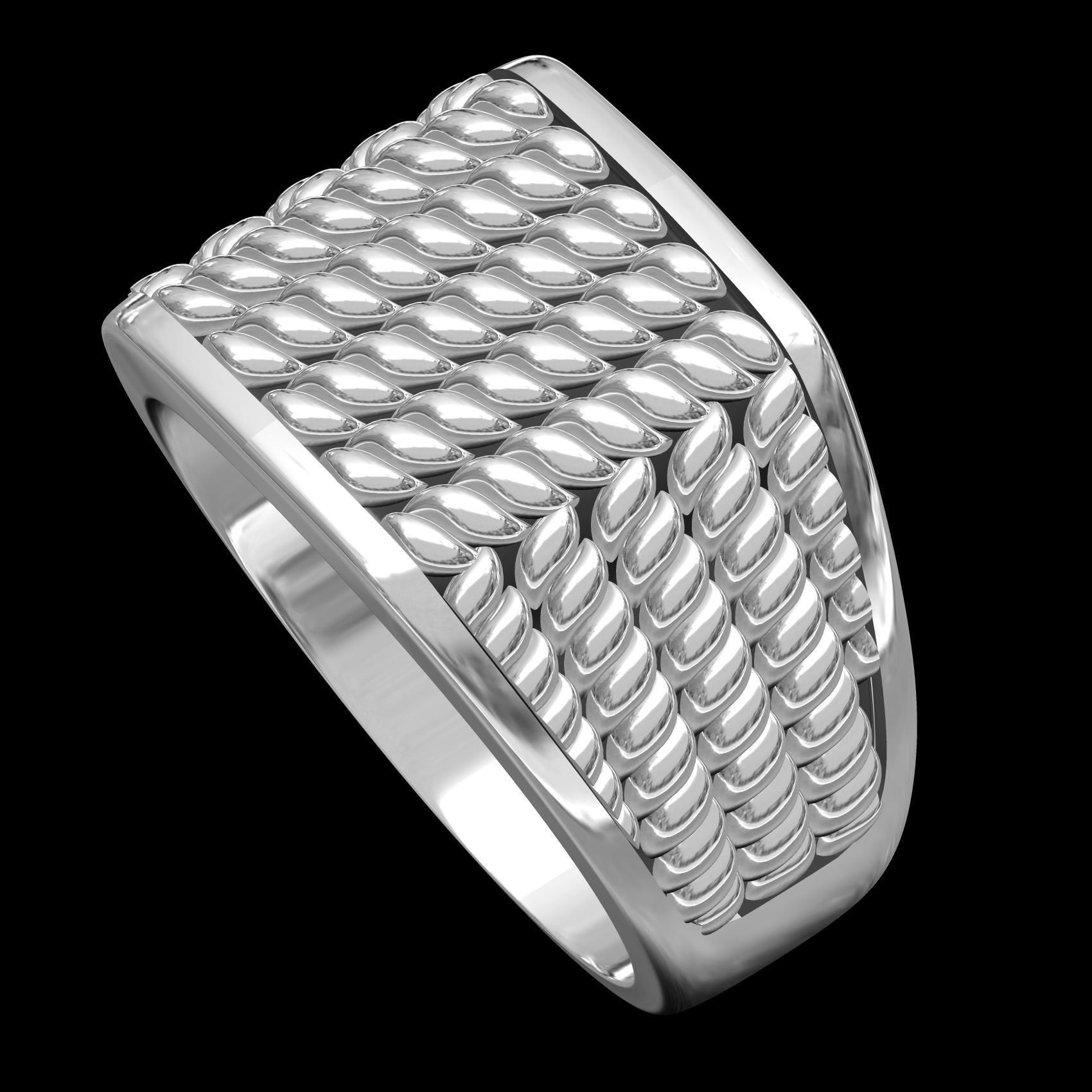 Twisted Wire Spinner Ring for Men 3D print model_10