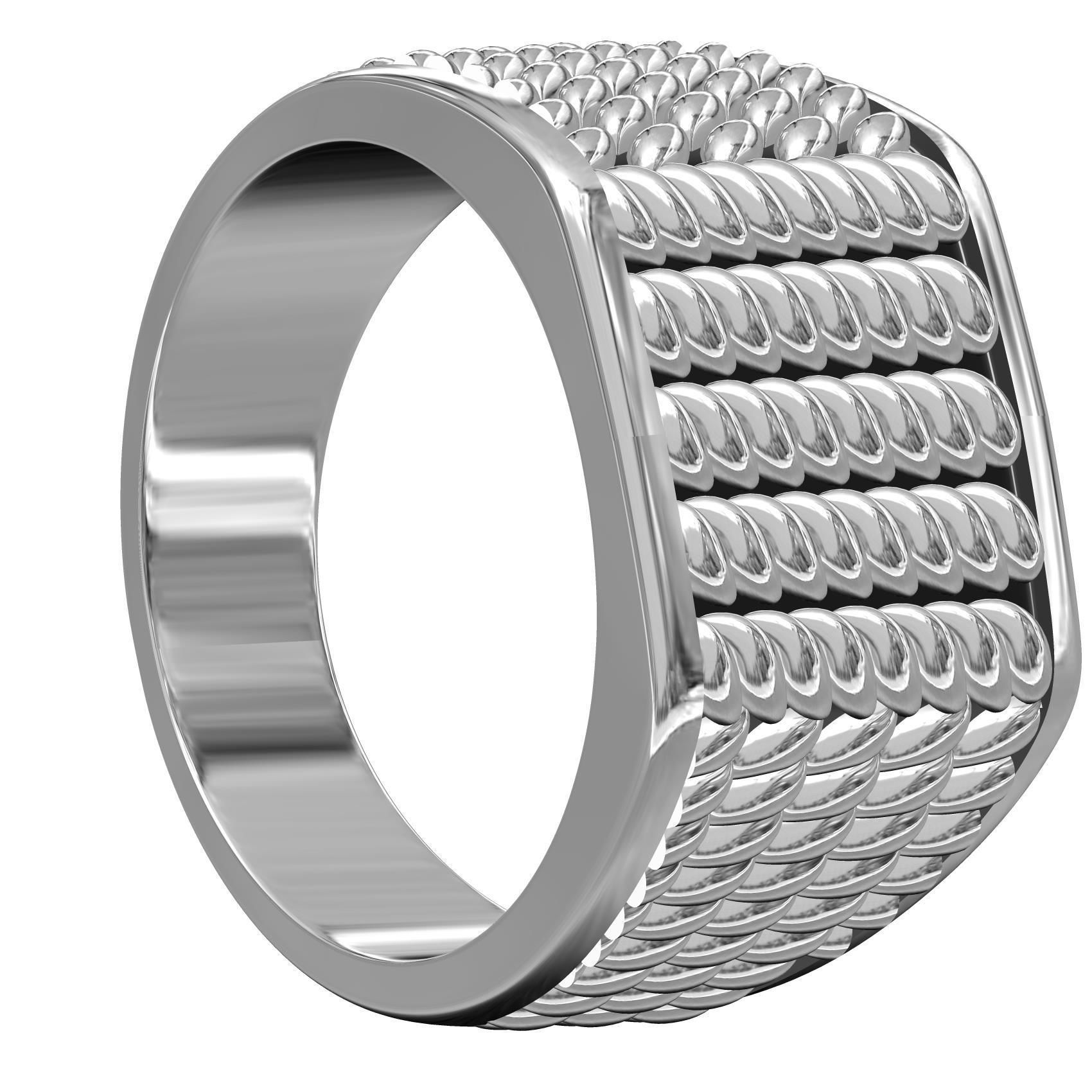 Twisted Wire Spinner Ring for Men 3D print model_4