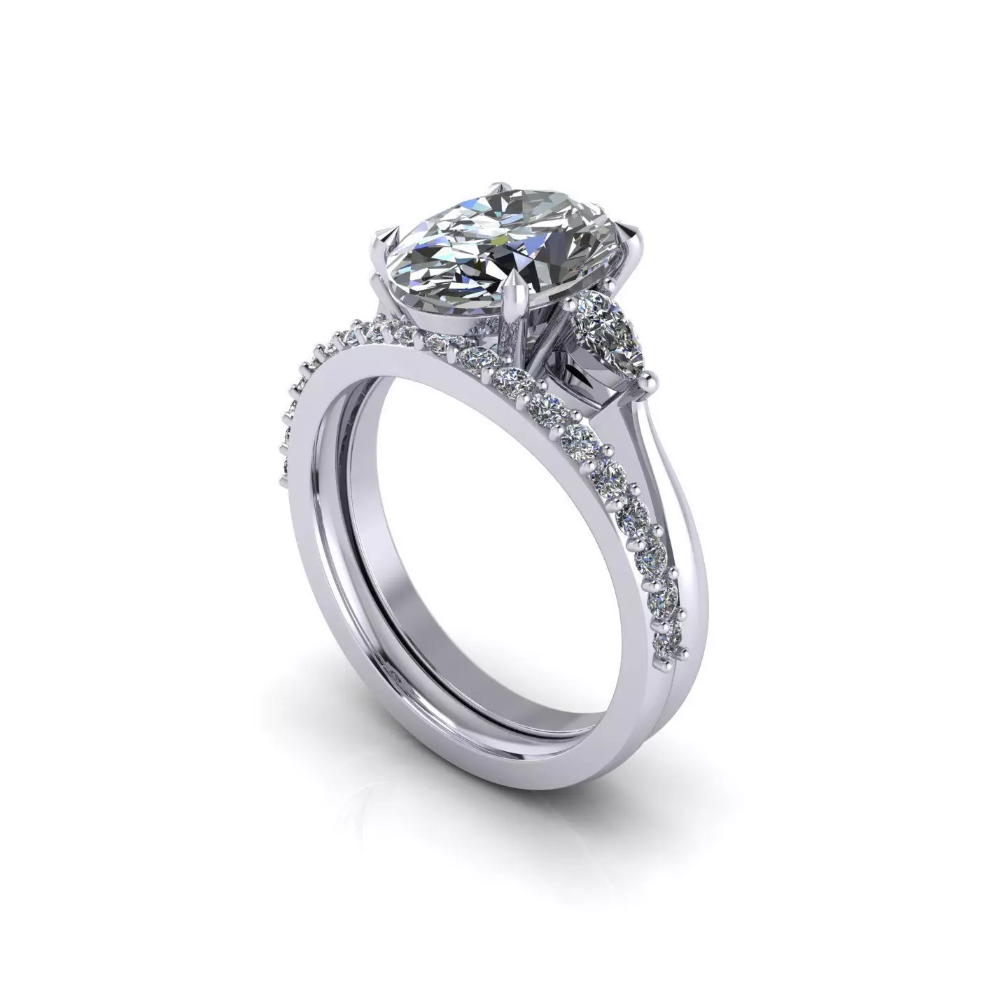 Love Engagement Ring Three Stone 3D print model