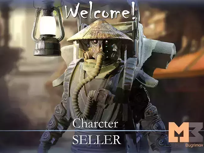 SCI-FI MERCENARY 04 SELLER Low-poly 3D model