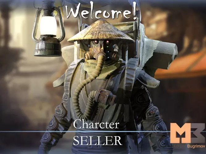 SCI-FI MERCENARY 04 SELLER Low-poly 3D model_0