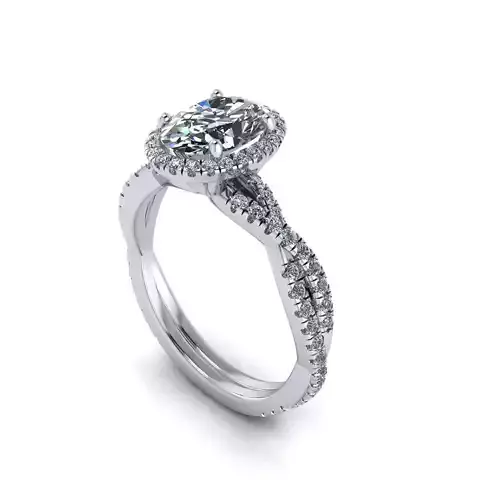 Oval Twife Diamond Ring