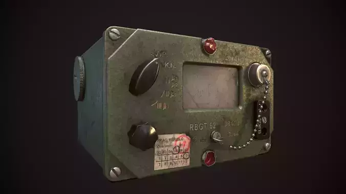 Vintage Military Dosimeter - Low-poly Game-ready PBR 3D Model
