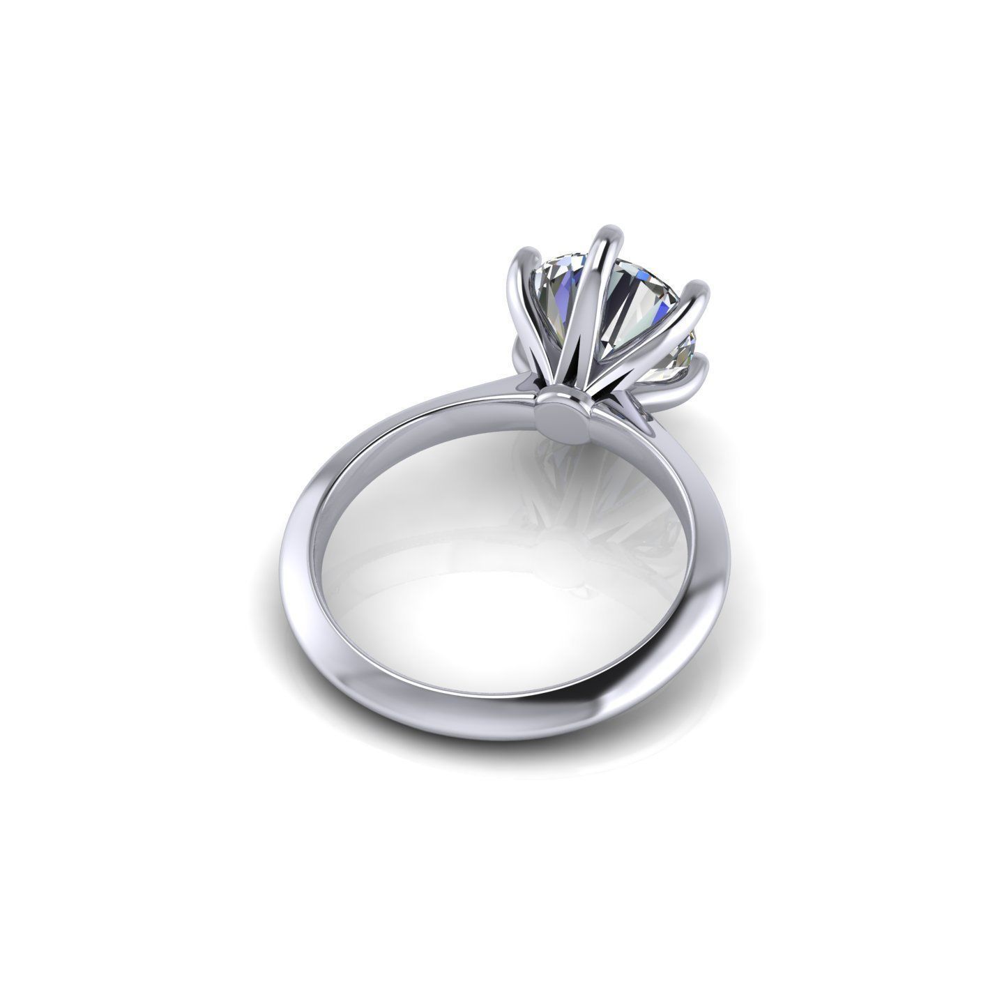 Six Prong Solitaire Diamond Ring 3D print model_4