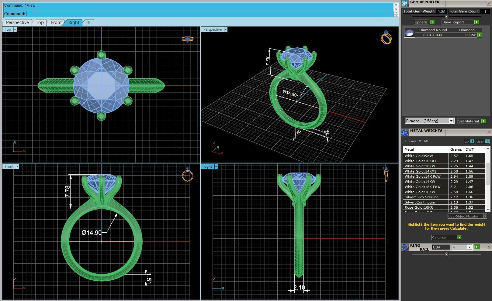 Six Prong Solitaire Diamond Ring 3D print model_5