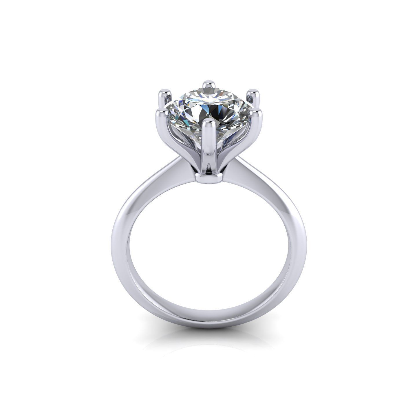 Six Prong Solitaire Diamond Ring 3D print model_1