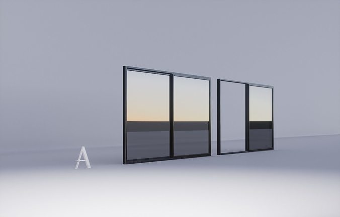 Sliding Metal Door - A 3D model