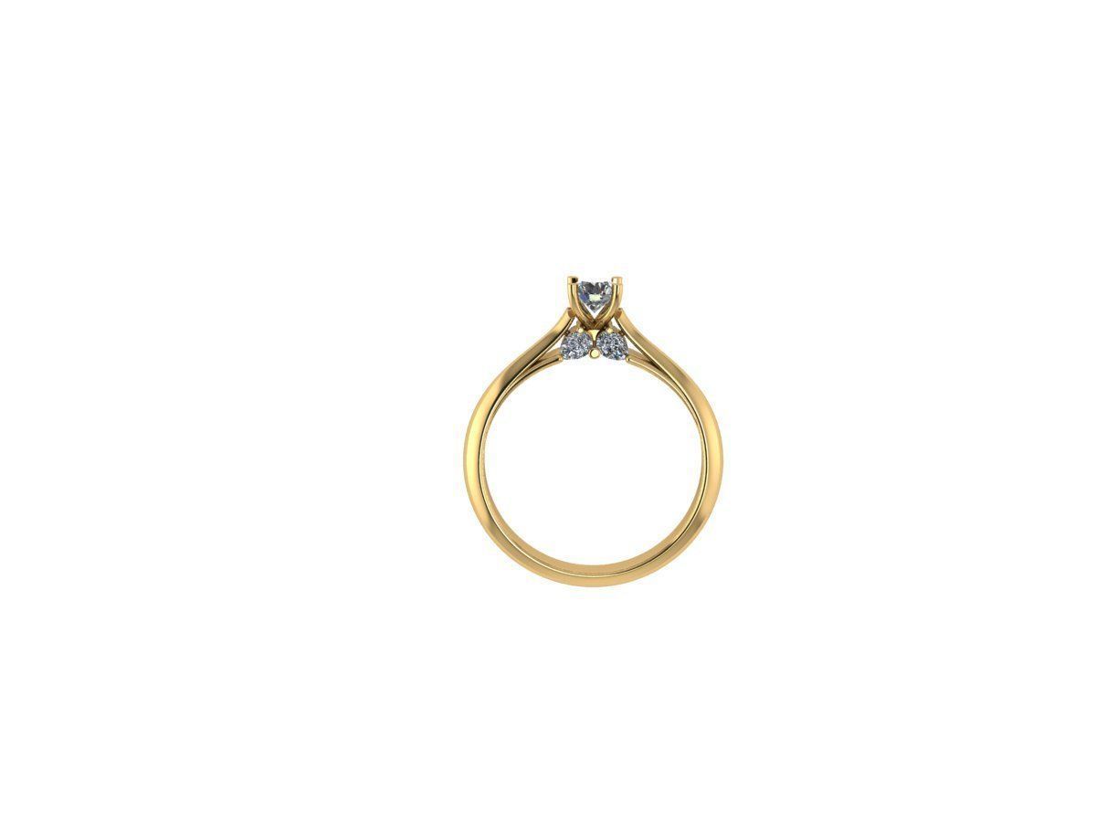 solitaire ring by pear 16 5mm 3D print model_1