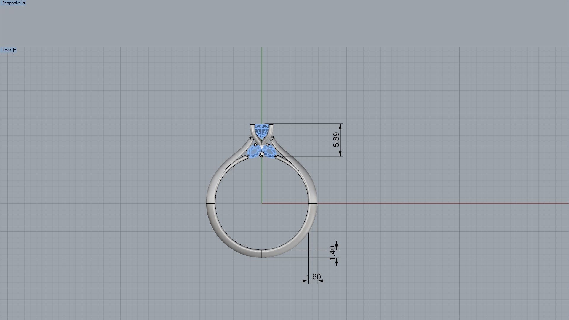 solitaire ring by pear 16 5mm 3D print model_6