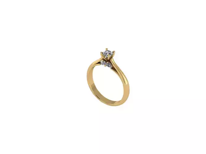 solitaire ring by pear  16 5mm