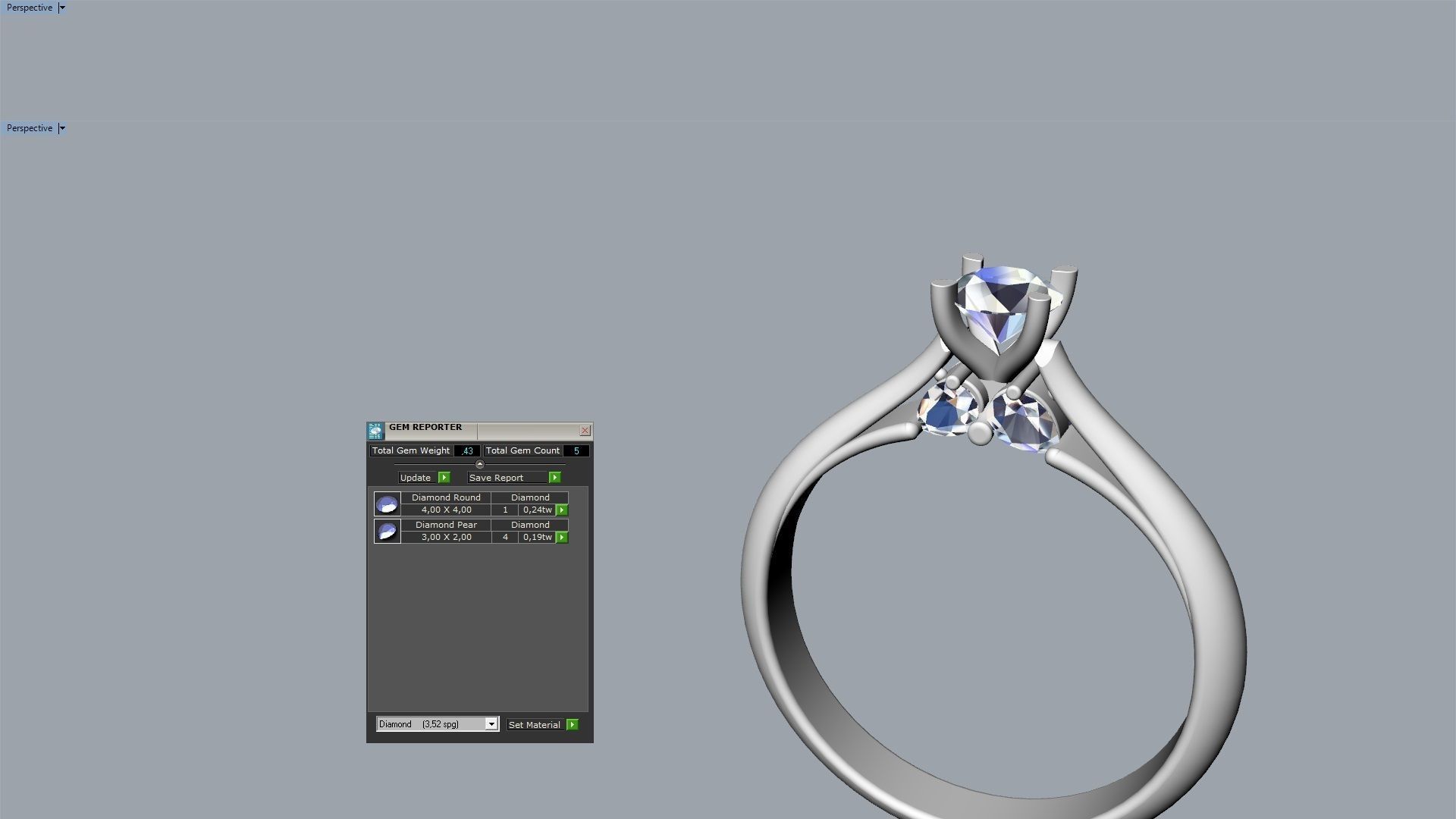 solitaire ring by pear 16 5mm 3D print model_7