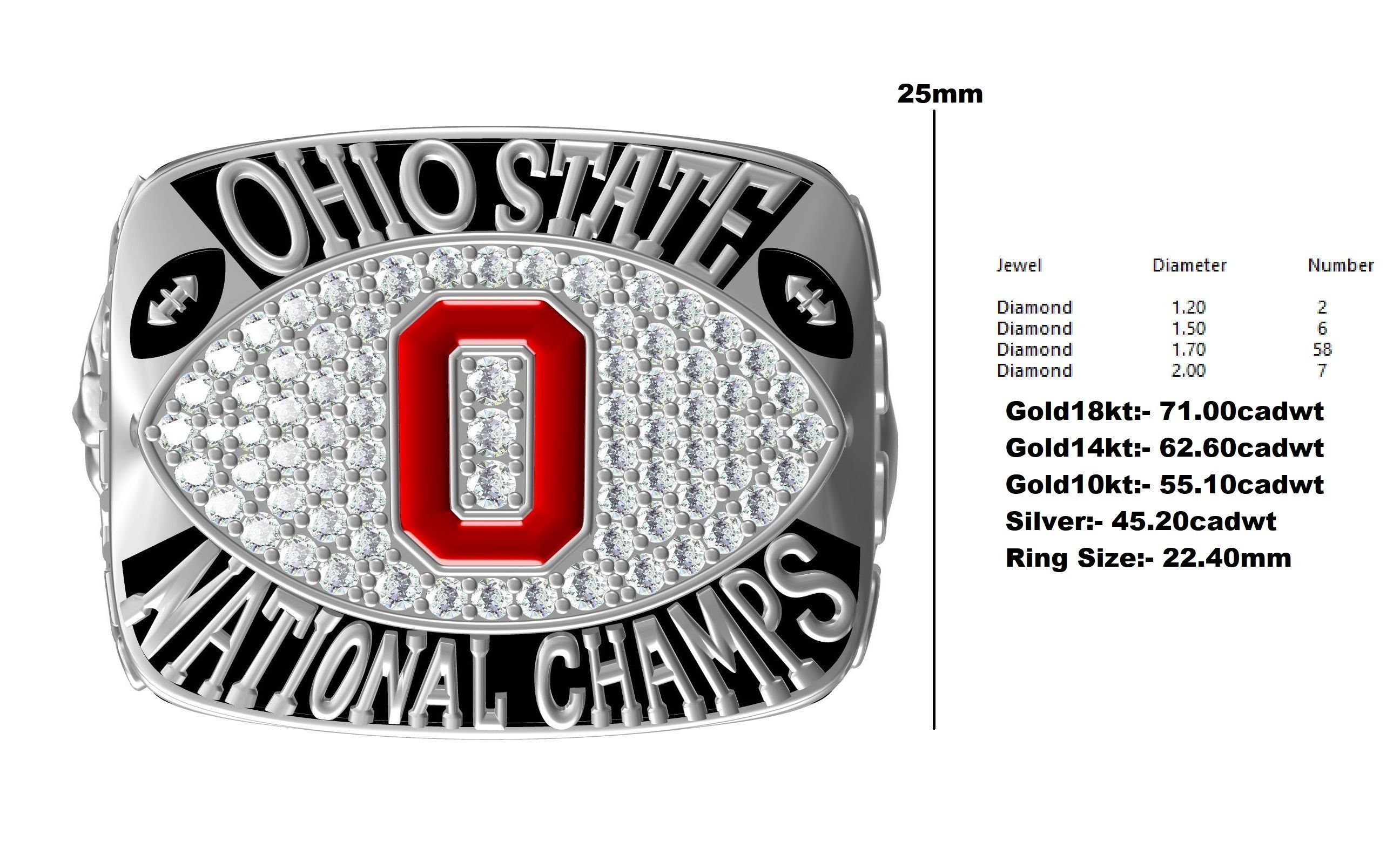 Ohio State Championship Ring 3D print model_13