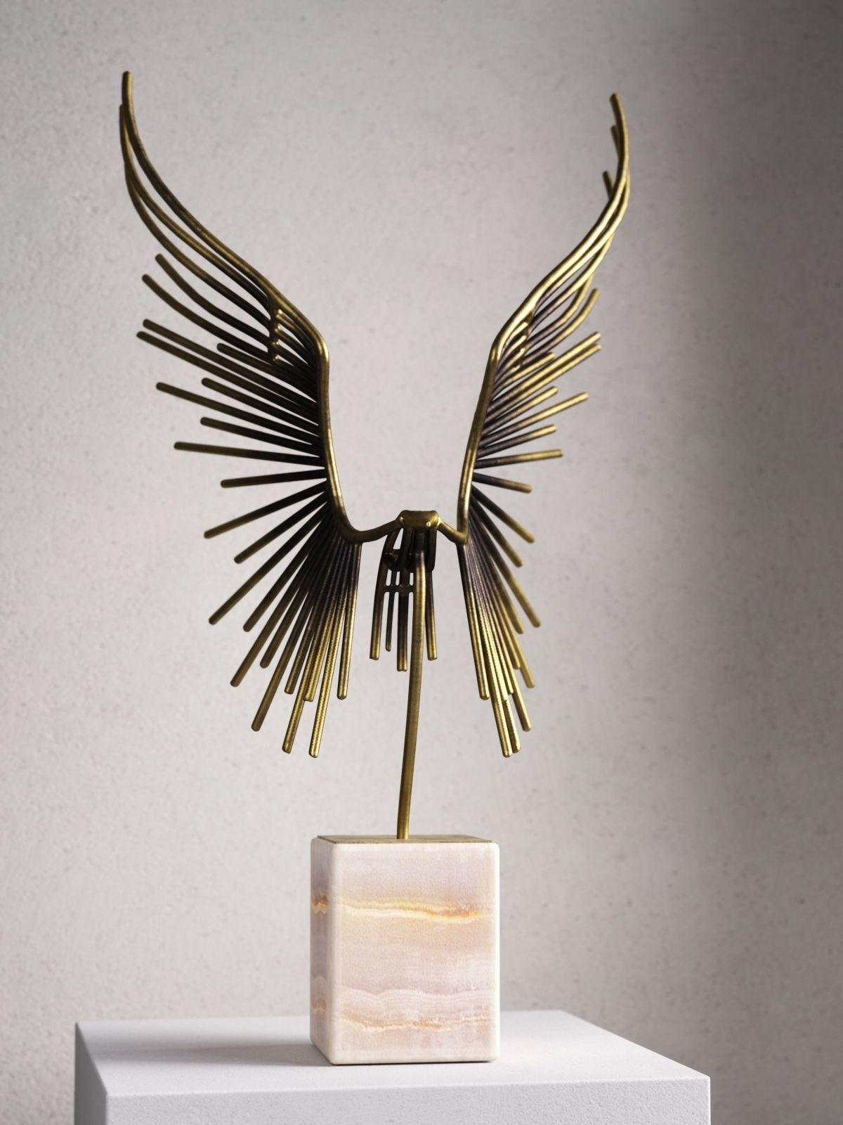 Abstract Welded Bird Sculpture 3D model_2