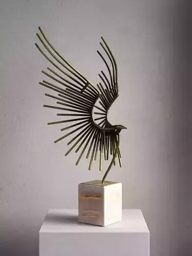 Abstract Welded Bird Sculpture 3D model
