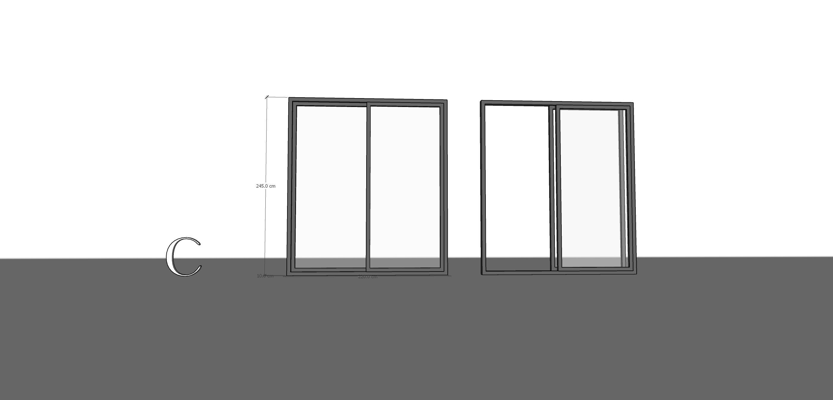 Sliding Metal Door - C Low-poly 3D model_3