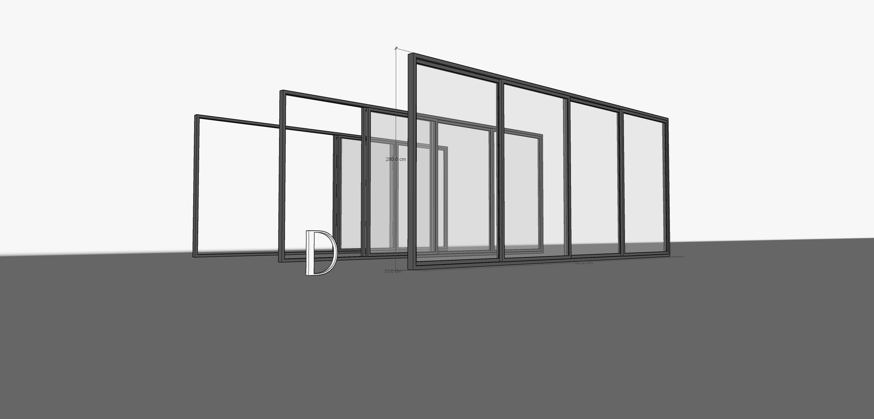 Sliding Metal Door - D 3D model_3