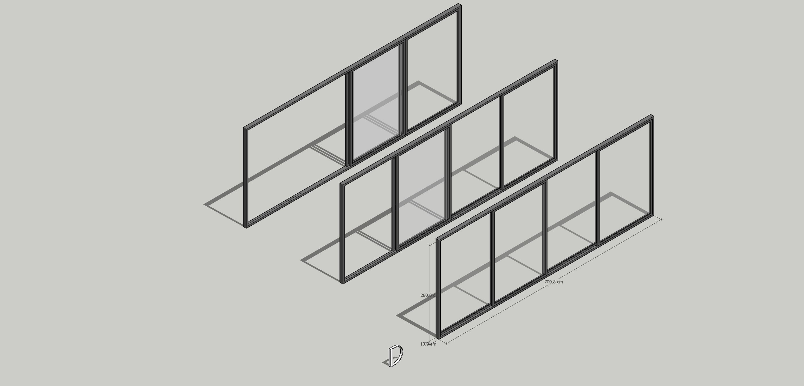Sliding Metal Door - D 3D model_1