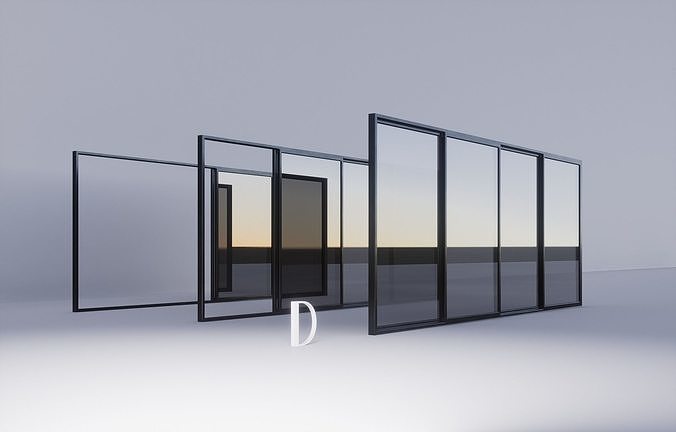 Sliding Metal Door - D 3D model