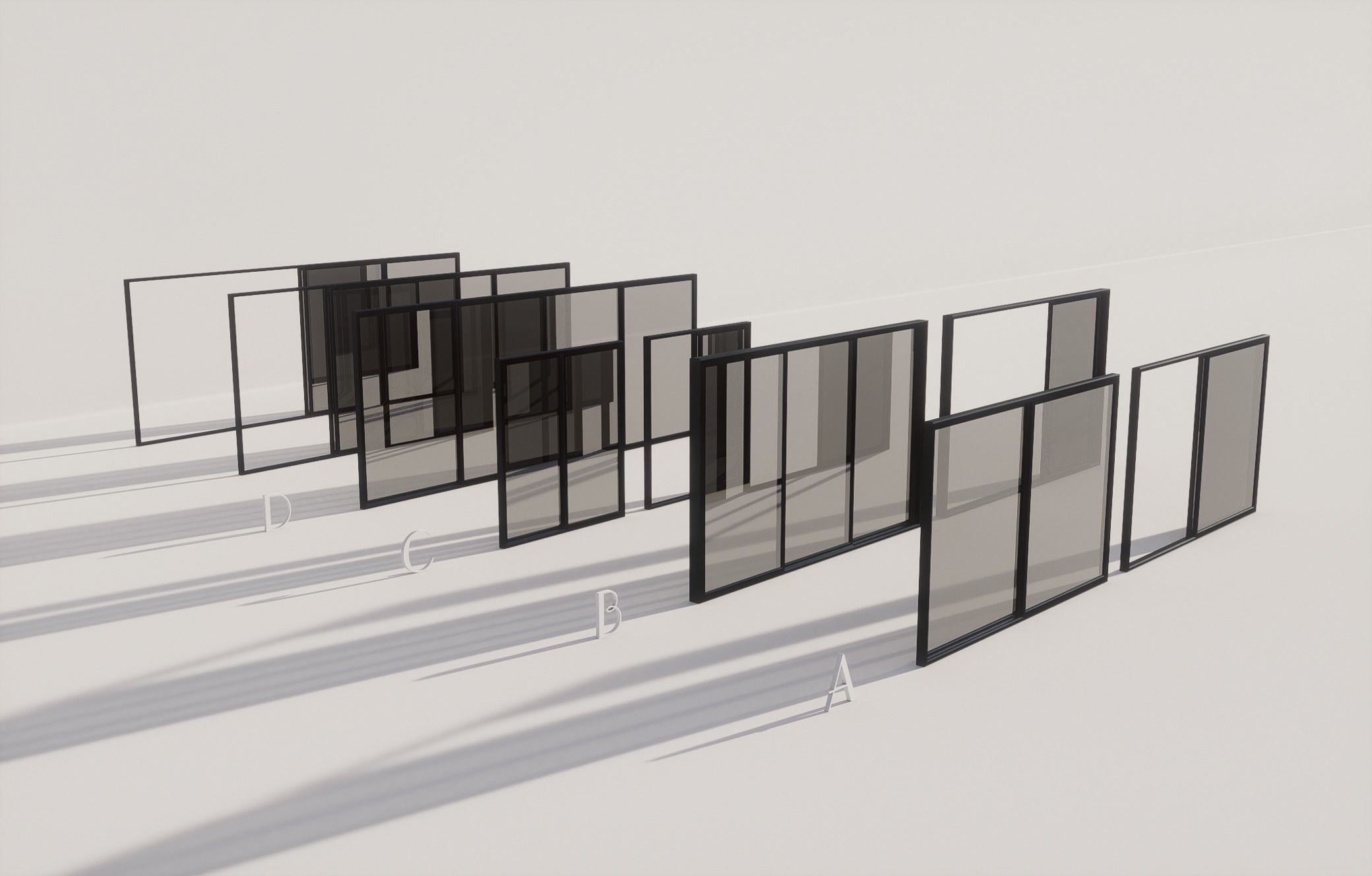 Sliding Metal Door - D 3D model_4