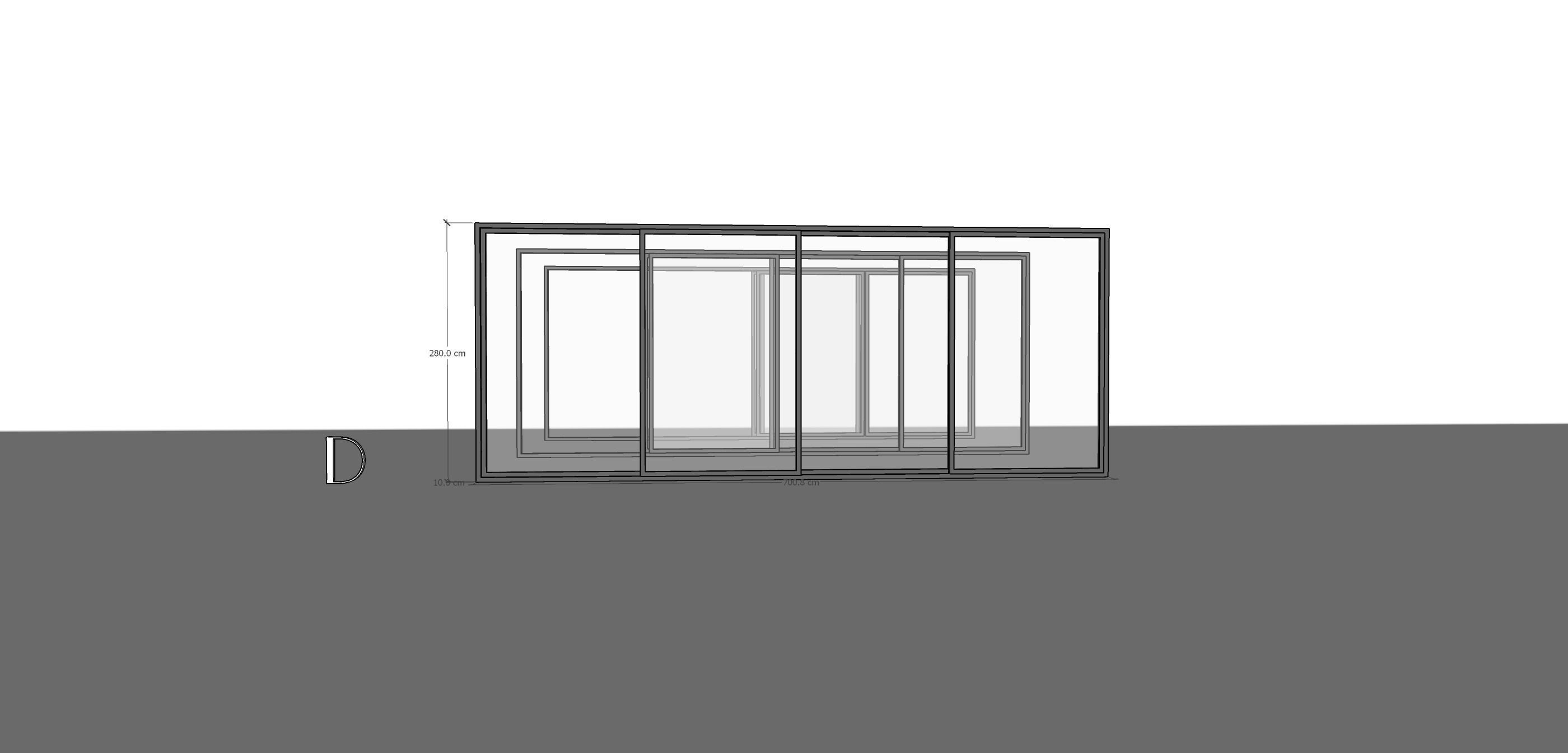 Sliding Metal Door - D 3D model_2