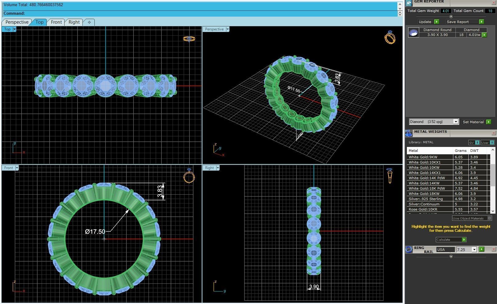 Precious Round Bend Ring 3D print model_3