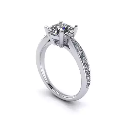 Round Sid Stone Wedding Ring