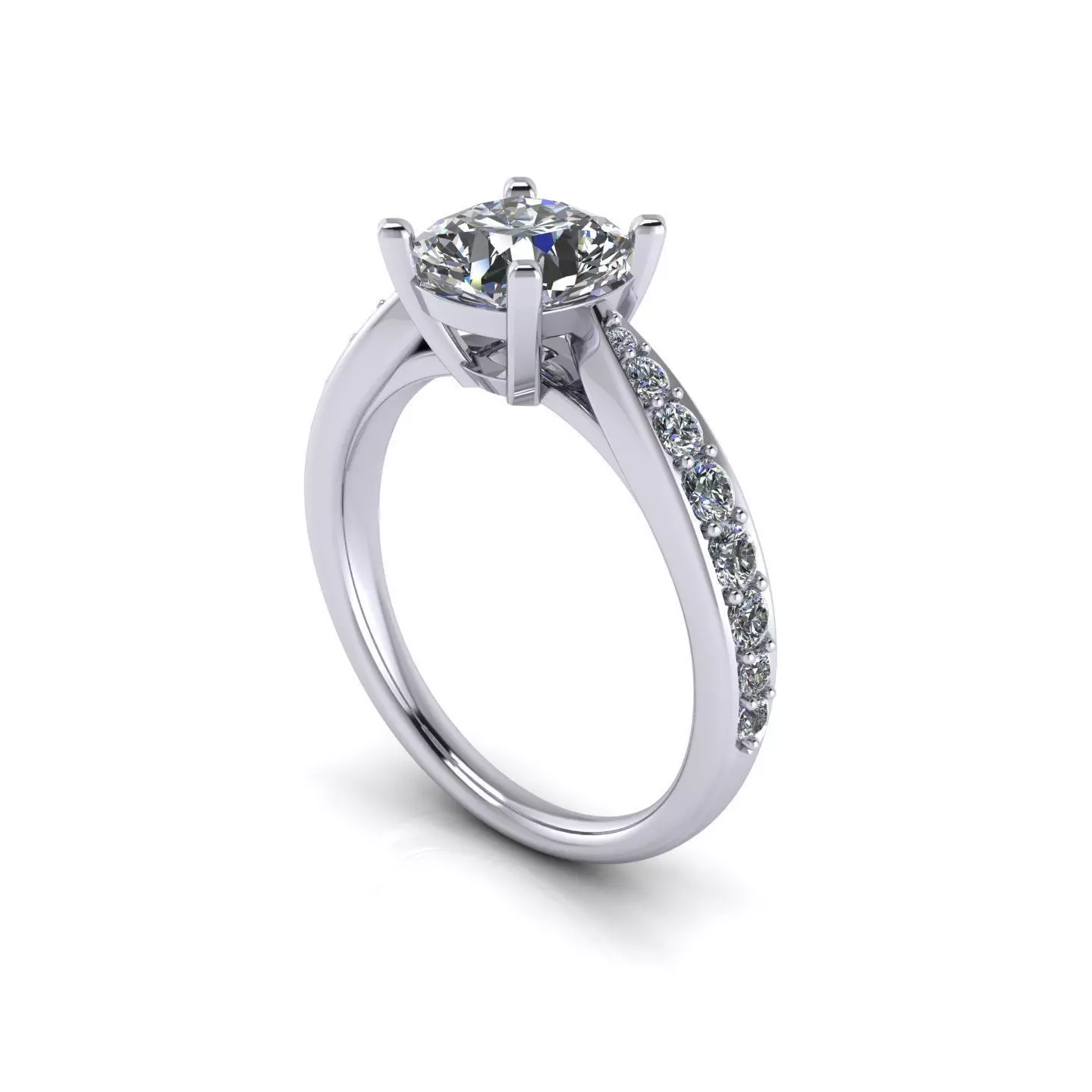 Round Sid Stone Wedding Ring 3D print model