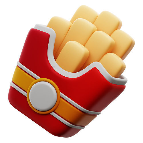 Food Icon Pack 3D Model Low-poly 3D model 2